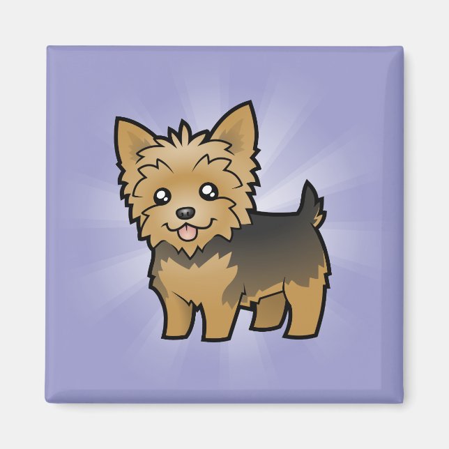 Cartoon Yorkshire Terrier (short hair no bow) Magnet (Front)