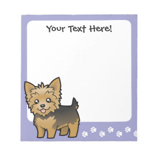 Cartoon Yorkshire Terrier (short hair no bow) Notepad