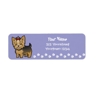 Cartoon Yorkshire Terrier (short hair with bow)