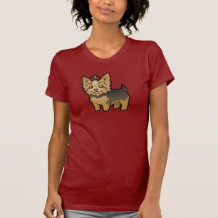 Cartoon Yorkshire Terrier (short hair with bow) T-Shirt