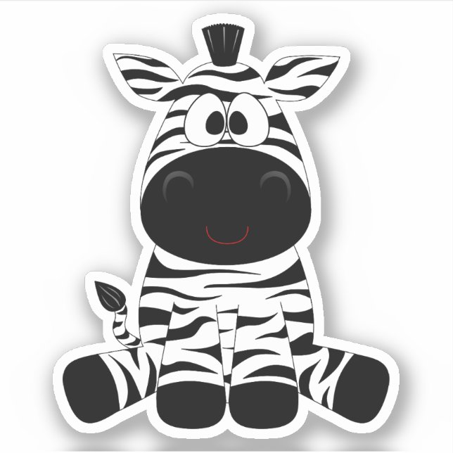 Cartoon zebra black white (Front)