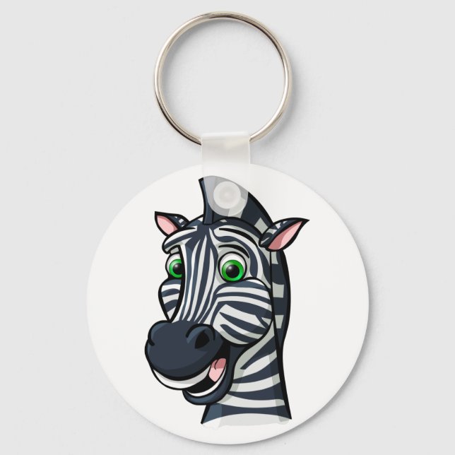 Cartoon Zebra Key Ring (Front)