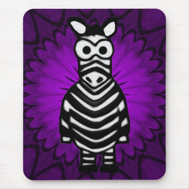 Cartoon Zebra Mouse Mat (Front)
