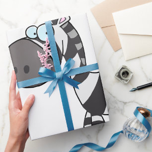 Cartoon Zebra Wrapping Paper