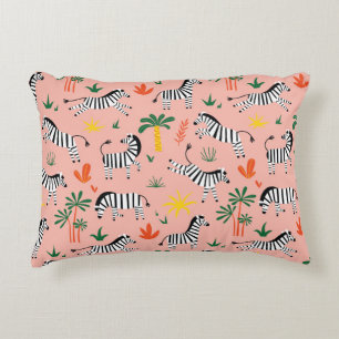 Cartoon Zebras Funny Seamless Pattern Decorative Cushion