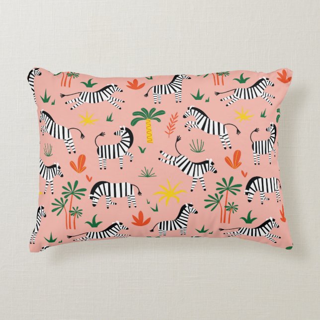 Cartoon Zebras Funny Seamless Pattern Decorative Cushion (Front)