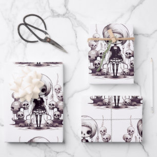 Cartoon zombie Girl Wrapping Paper