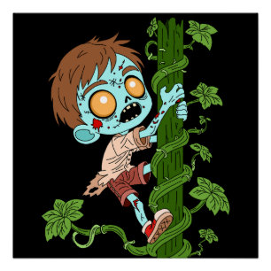Cartoon Zombie Jack and the Beanstalk Poster