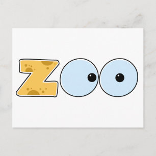 Cartoon ZOO Text Postcard