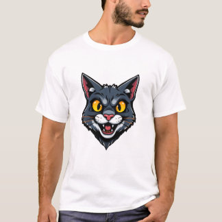 Cartoonish Cat T-Shirt Print Design