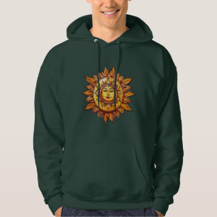 Cartoonish Realistic Sun – Lively Sun Illustration Hoodie