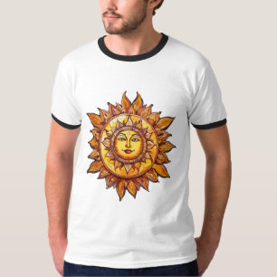 Cartoonish Realistic Sun – Lively Sun Illustration T-Shirt