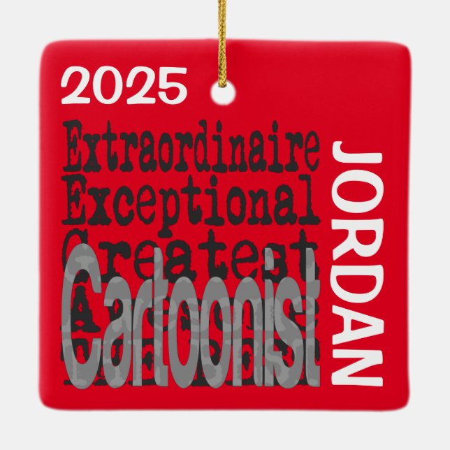 Cartoonist Extraordinaire Ceramic Ornament (Back)
