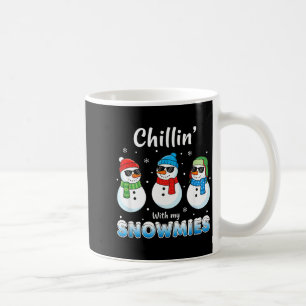 Cartoons Chillin' With My Snowmies, Funny Snowman  Coffee Mug
