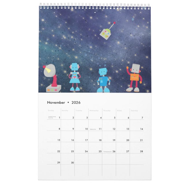 Cartoons in Space Calendar (Nov 2026)