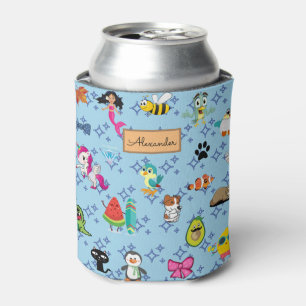 Cartoons sparkles cute blue kids cartoons  can cooler