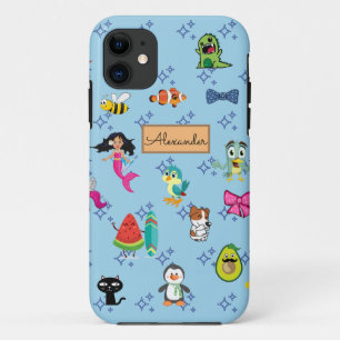 Cartoons sparkles cute blue kids cartoons iPhone 11 case