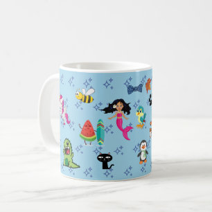 Cartoons sparkles cute blue kids cartoons  coffee mug