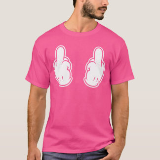 Cartoonwo Middle Fingers Flipping Off Double Bird  T-Shirt