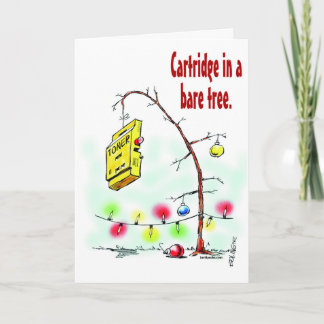 Cartridge in a Bare Tree Holiday Card