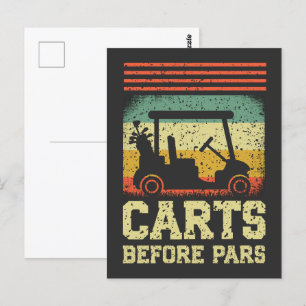 Carts Before Pars   Funny Golf Postcard