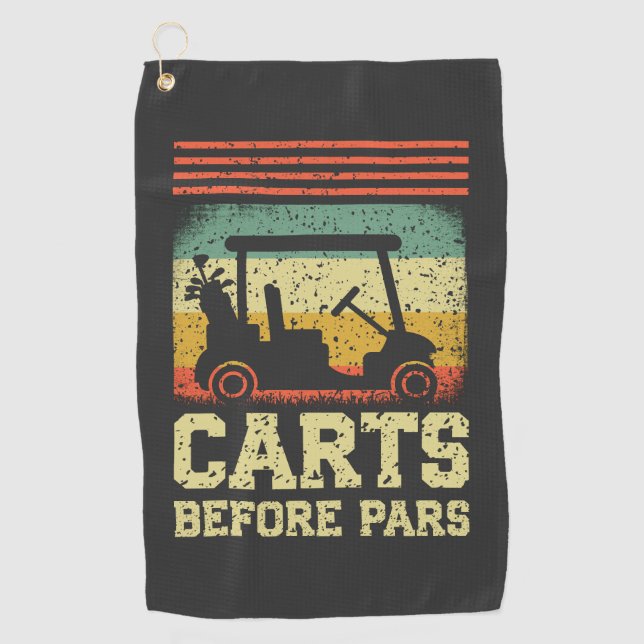 Carts Before Pars | Funny Golf Towel (Front)