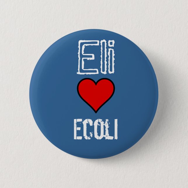 cartun hert, Eli, Ecoli 6 Cm Round Badge (Front)