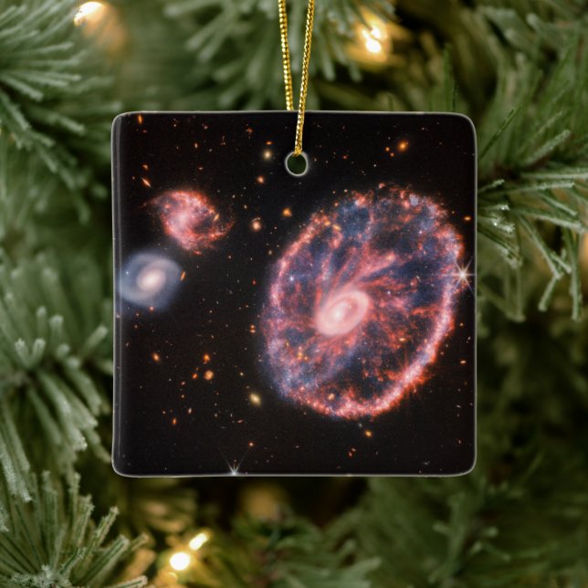 Cartwheel Galaxy, James Webb Space Telescope Ceramic Ornament (Tree)