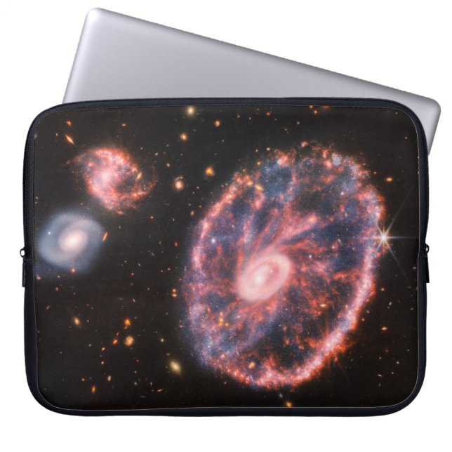 Cartwheel Galaxy, James Webb Space Telescope Laptop Sleeve (Front)