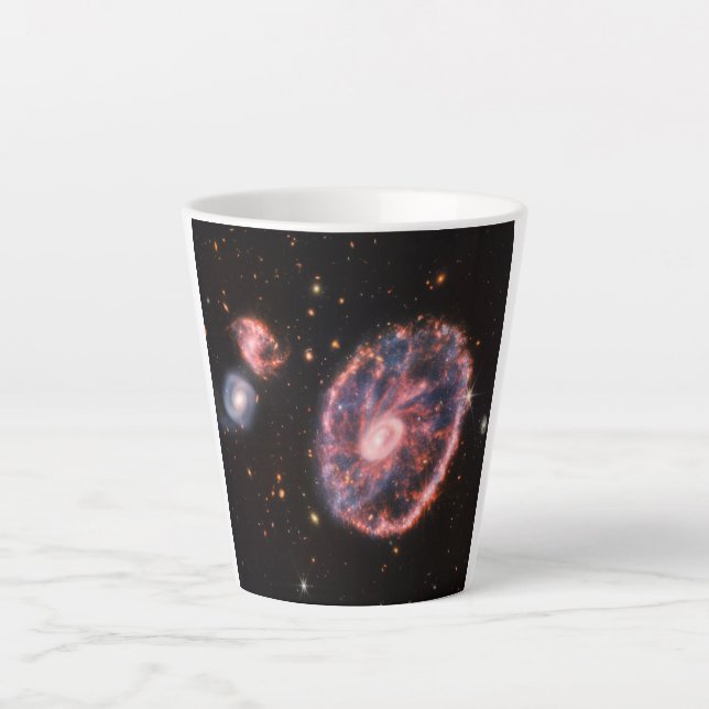 Cartwheel Galaxy, James Webb Space Telescope Latte Mug (Front)