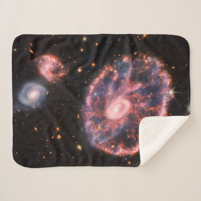 Cartwheel Galaxy, James Webb Space Telescope Sherpa Blanket (Front (Horizontal))