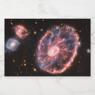 Cartwheel Galaxy, James Webb Space Telescope Sparkling Wine Label