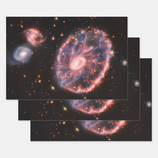 Cartwheel Galaxy, James Webb Space Telescope Wrapping Paper Sheet (Set)
