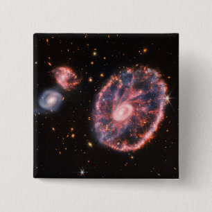 Cartwheel Galaxy JWST James Webb Space Telescope 15 Cm Square Badge