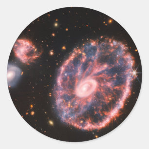 Cartwheel Galaxy JWST James Webb Space Telescope Classic Round Sticker