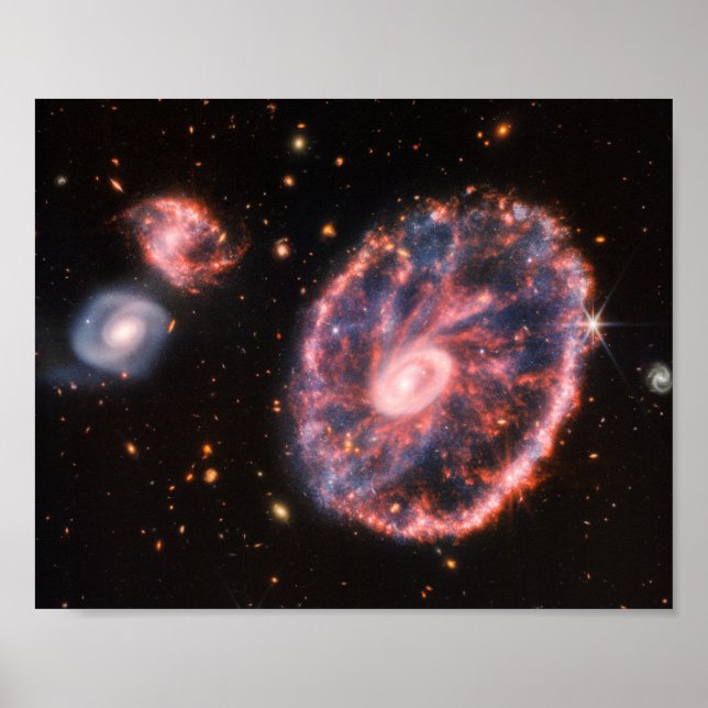 Cartwheel Galaxy JWST James Webb Space Telescope Poster (Front)