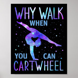 Cartwheel Gymnast Girl Poster