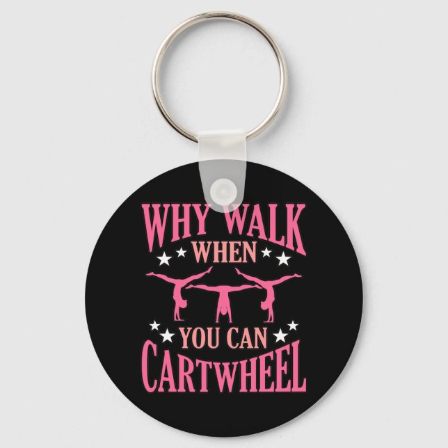 Cartwheel Gymnastics Gymnast Gymnastic Sports Love Key Ring (Front)