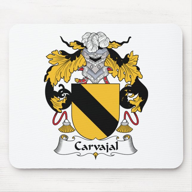 Carvajal Family Crest Mouse Mat (Front)