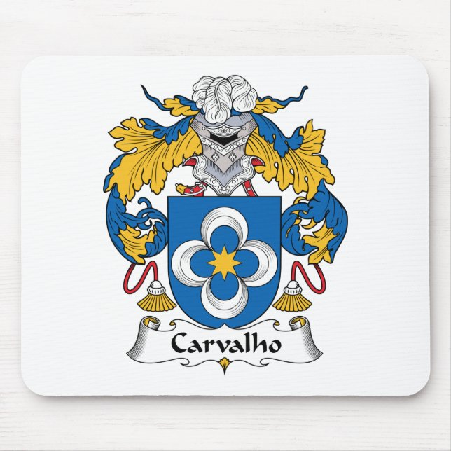 Carvalho Family Crest Mouse Mat (Front)