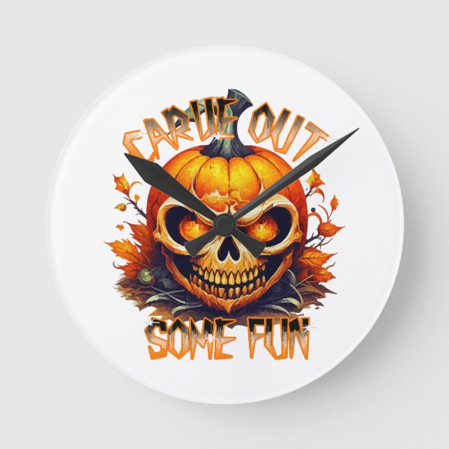 Carve Out Some Fun Round Clock (Front)