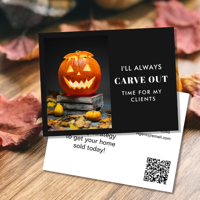 Carve Out Time Pumpkin Referral Program Announcement Postcard (Creator Uploaded)