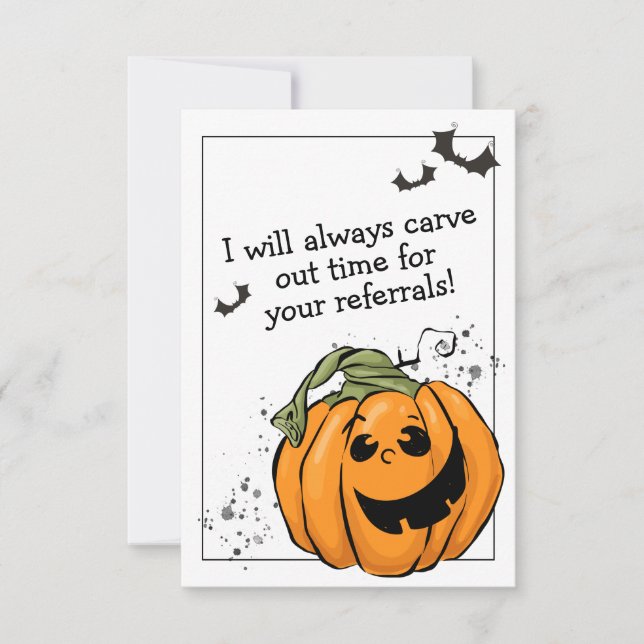 Carve Time for Your Referral Halloween Thank You Card (Front)