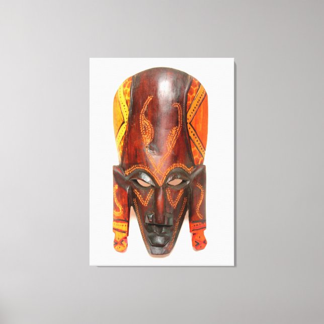 carved african mask wrapped canvas (Front)