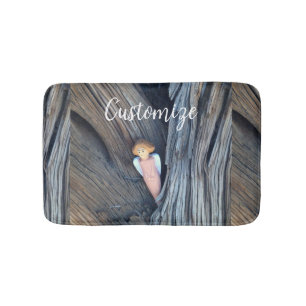 Carved angel in tree Thunder Cove Bath Mat