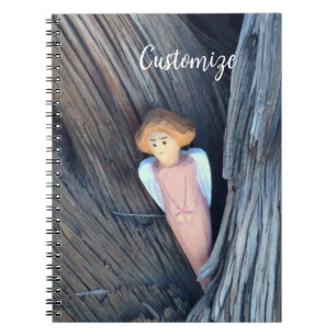 Carved angel in tree Thunder Cove Notebook