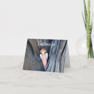 Carved angel in tree Thunder Cove Thank You Card