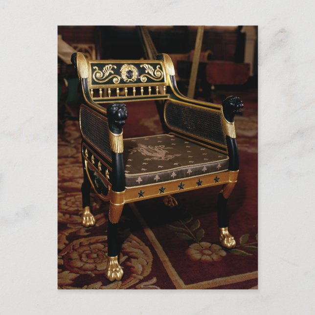 Carved armchair with gilt details postcard (Front)