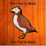 Carved Atlantic Puffin Standing Photo Sculpture<br><div class="desc">A digitally produced wood carving, or engraving, of an Atlantic Puffin. Add your own text. The Atlantic Puffin (Fratercula arctica) feeds primarily by diving in the water. They breed in large colonies on coastal cliffs or offshore islands in the North Atlantic. They shed the colourful outer parts of their bills...</div>