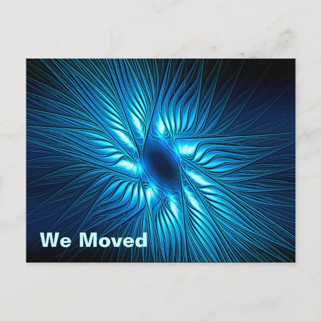 Carved Blue Star Announcement Postcard (Front)